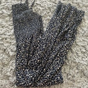 navy floral jumpsuit NWT